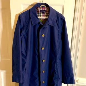 Lands End rain coat, navy blue, size 14-16, rarely used, in great condition.